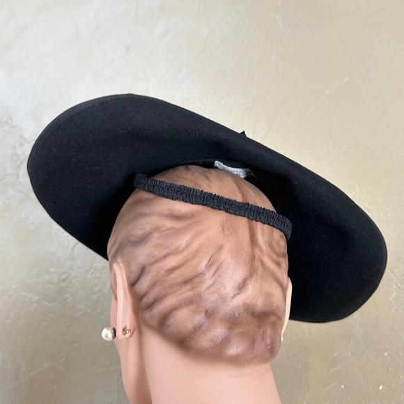 SUPERB 1940\'S WIDE BRIM TILT HAT WITH SALMON COLORED FABRIC LEAVES main image 7